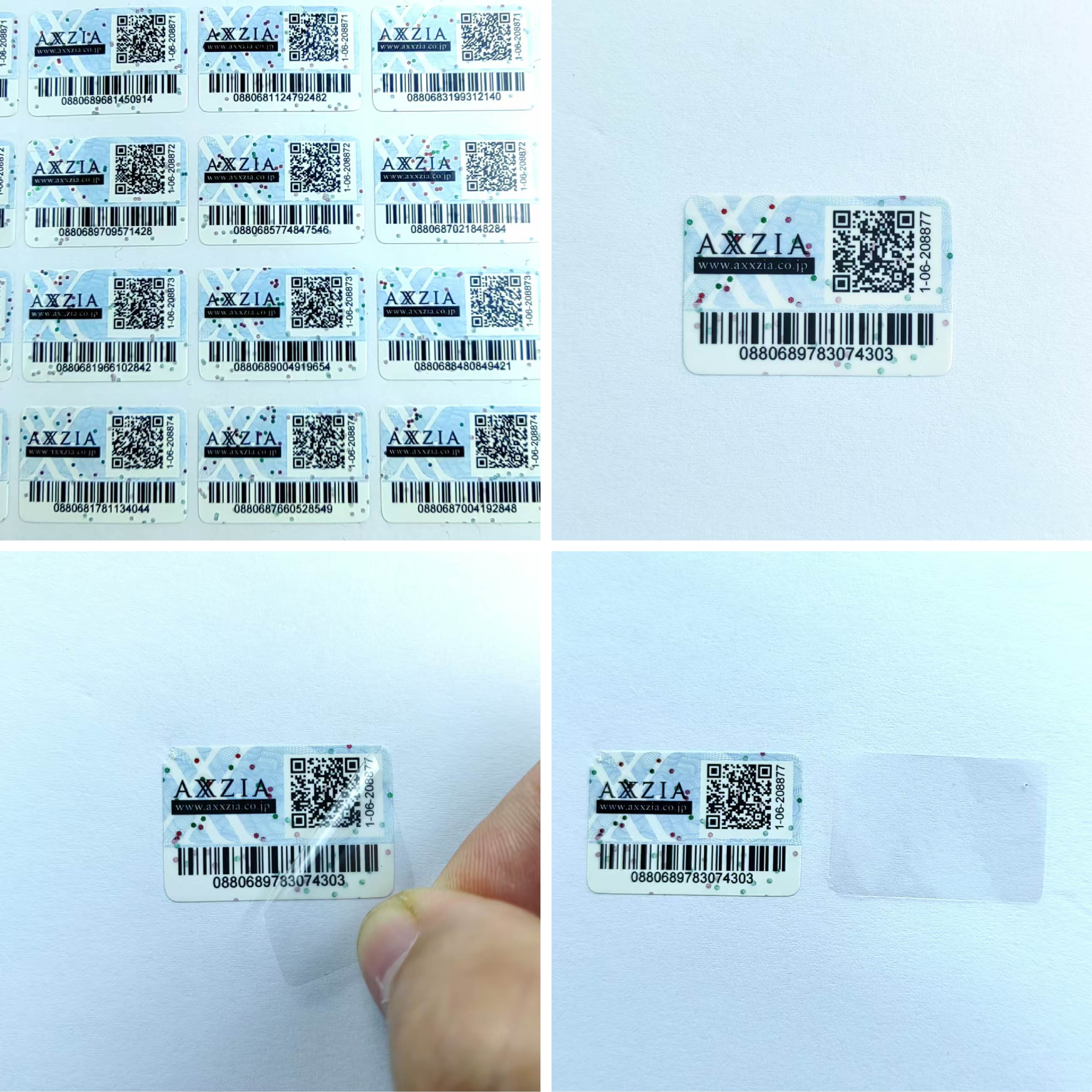 塑膜揭刮雙效全留底二維碼防偽標貼 金屬顆粒防轉移防竄貨標簽 塑膜揭刮雙效全留底二維碼防偽標貼 金屬顆粒防轉移防竄貨標簽